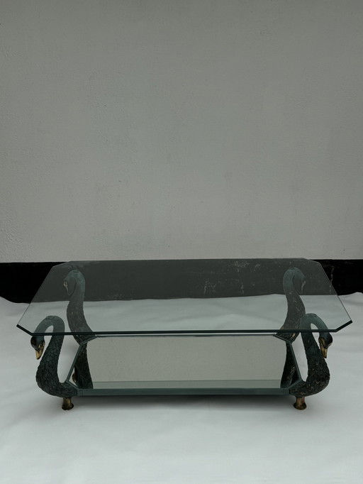 Table à cygne Vintage Hollywood Regency