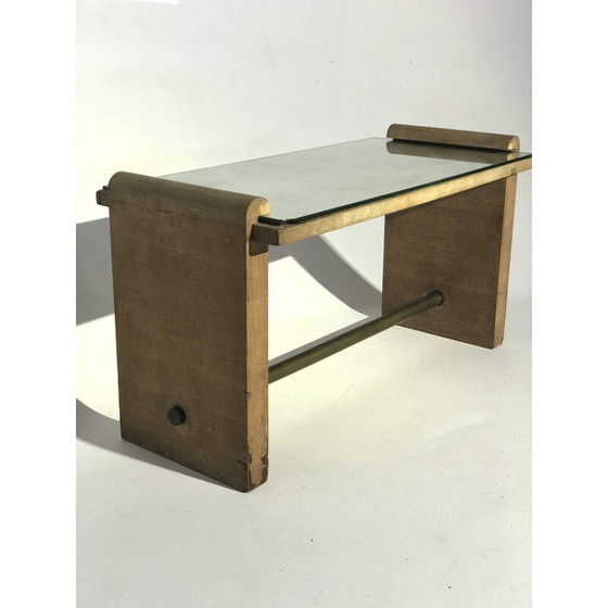 Image 1 of Table basse vintage en bois et miroir