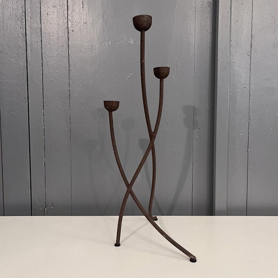 Image 1 of Lustre tripode en acier brutaliste, 1960