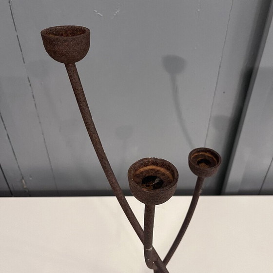 Image 1 of Lustre tripode en acier brutaliste, 1960