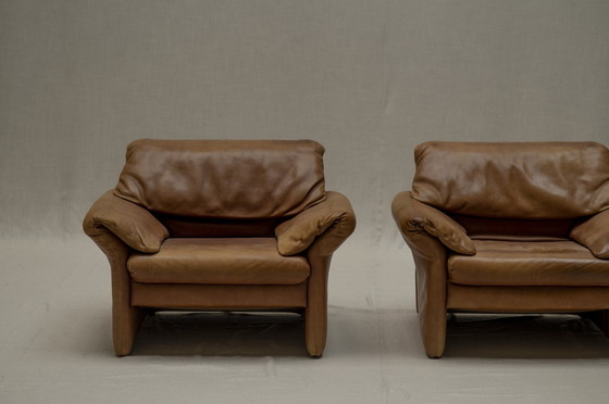 Image 1 of Ensemble de deux fauteuils en cuir Hans Kaufeld