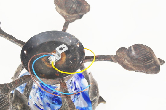 Image 1 of 1X Lampe murale brutaliste en fer et verre