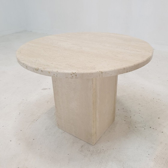 Image 1 of Paire de tables d'appoint en travertin italien, 1980