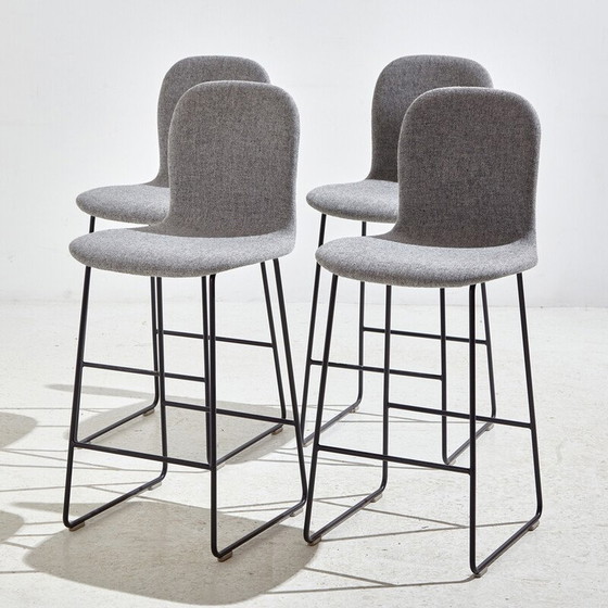 Image 1 of Tabourets de bar vintage en tissu et acier par Jasper Morrison pour Cappellini