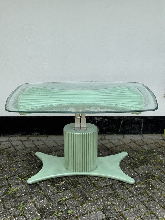 Image 1 of Table et tabouret réglables en bois vintage