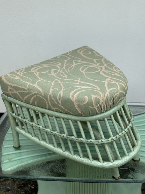 Image 1 of Table et tabouret réglables en bois vintage