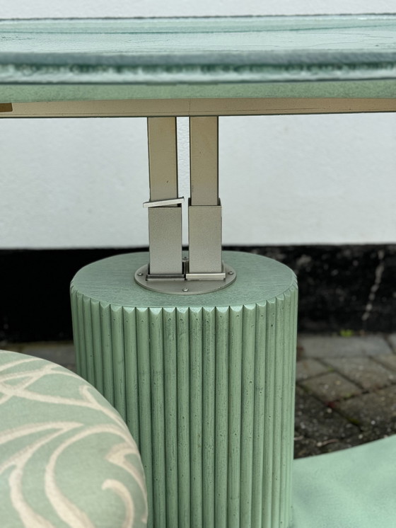 Image 1 of Table et tabouret réglables en bois vintage