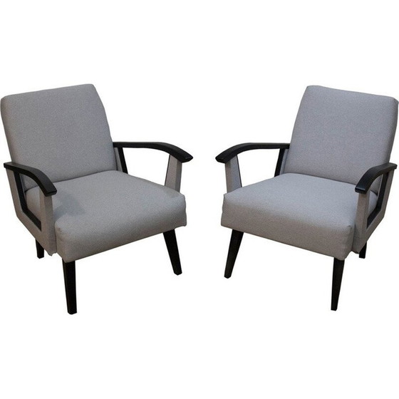 Image 1 of Paire de fauteuils en bois vintage, Belgique 1960