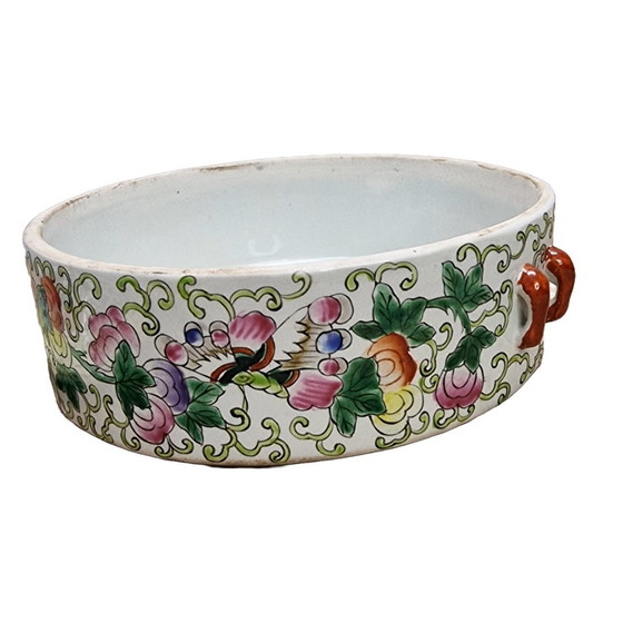 Image 1 of Tambour en porcelaine chinoise avec papillons Début du 20e siècle