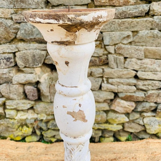 Image 1 of Paire de pique-bougies vintage en bois