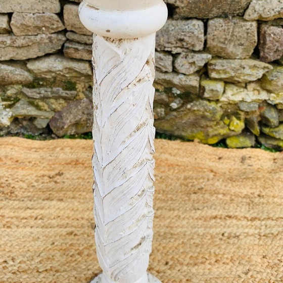 Image 1 of Paire de pique-bougies vintage en bois