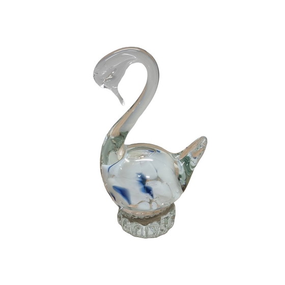 Image 1 of Cygne en verre vintage comme papier de presse, années 1990