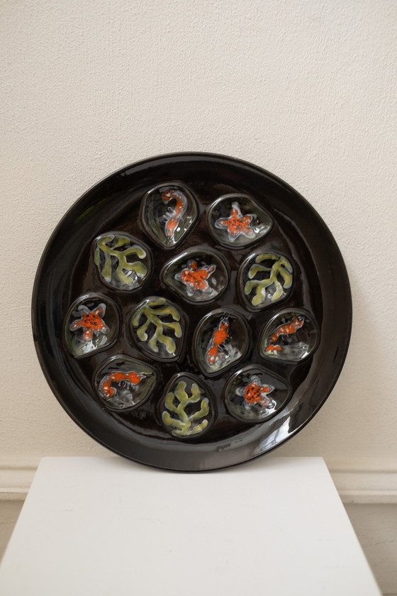 Image 1 of Assiette à huîtres française vintage