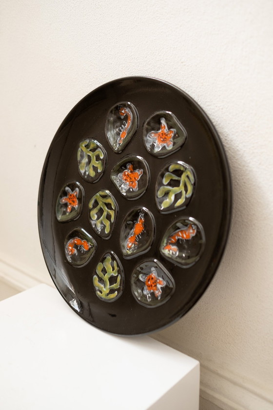 Image 1 of Assiette à huîtres française vintage