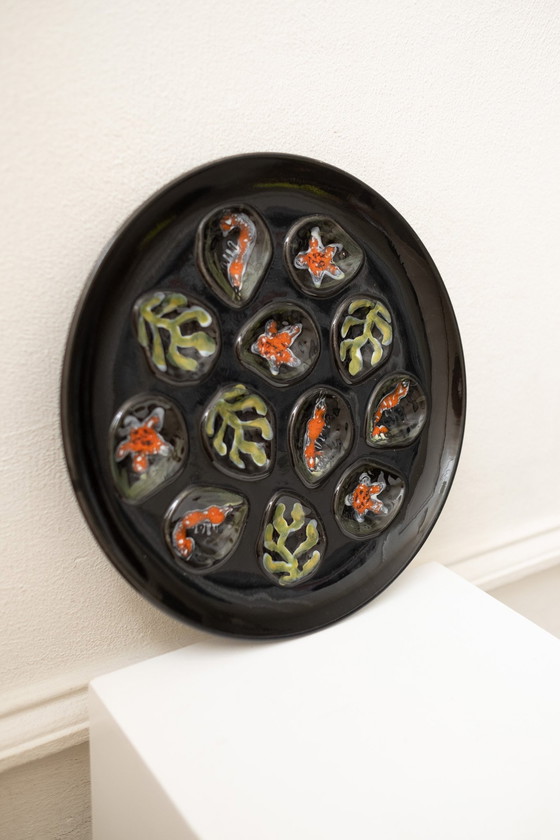 Image 1 of Assiette à huîtres française vintage