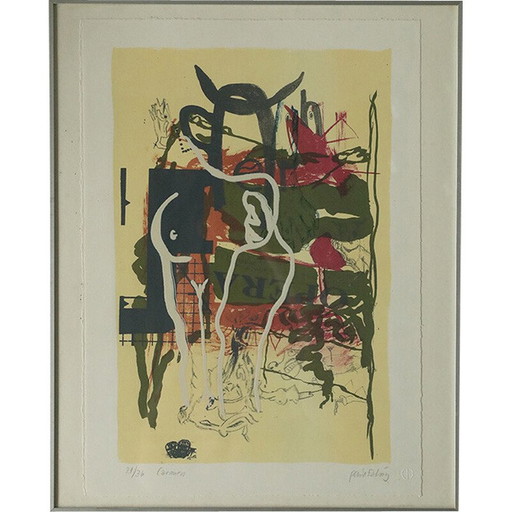 Lithographie couleur vintage de Paul Esting