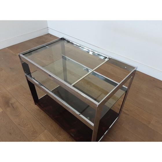 Image 1 of Chariot de bar vintage en palissandre et chrome "UK 1970" par Merrow Associates