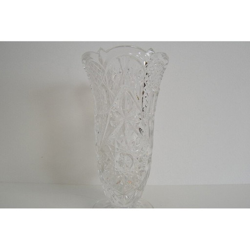 Vase en cristal du milieu du siècle, Tchécoslovaquie années 1950