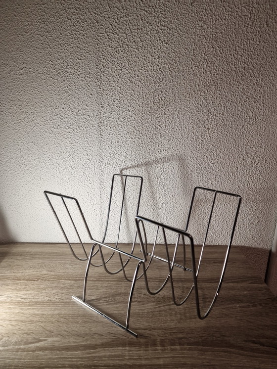 Image 1 of Porte-revues vintage en chrome