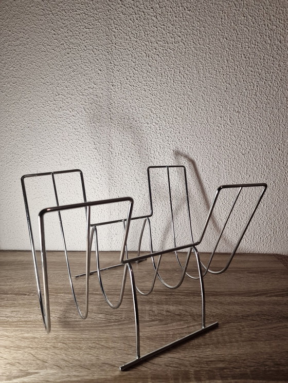 Image 1 of Porte-revues vintage en chrome
