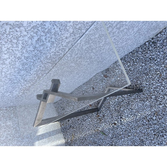 Image 1 of Console vintage Legea en acier et plexiglas, 1970
