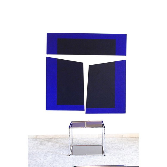 Image 1 of Table d'appoint vintage en métal chromé et verre fumé, Italie, années 1970