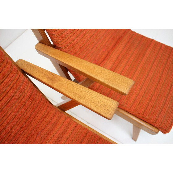 Image 1 of Paire de fauteuils vintage en tissu et bois, Tchèque 1960