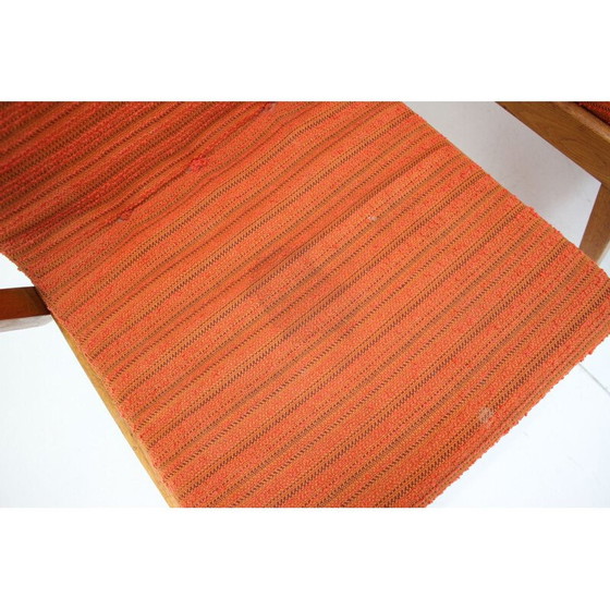 Image 1 of Paire de fauteuils vintage en tissu et bois, Tchèque 1960
