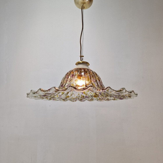 Image 1 of Lampe suspendue vintage en verre de Murano pour La Murrina, Italie 1980