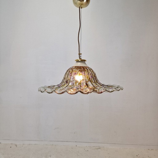 Lampe suspendue vintage en verre de Murano pour La Murrina, Italie 1980