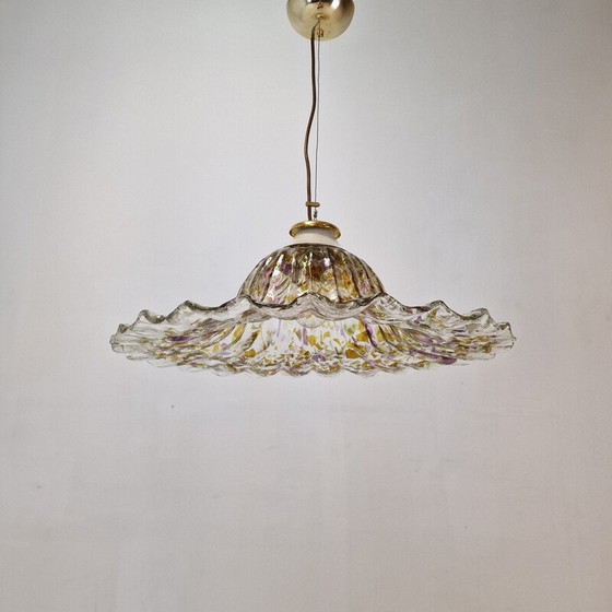 Image 1 of Lampe suspendue vintage en verre de Murano pour La Murrina, Italie 1980
