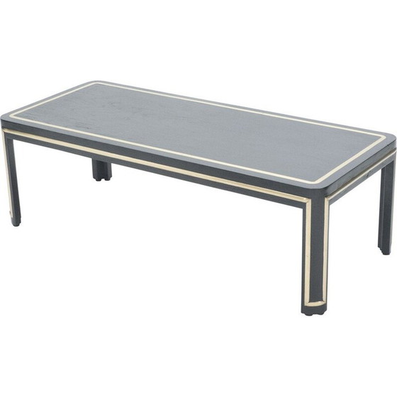 Image 1 of Table basse vintage Art déco en bois noir et laiton, 1940