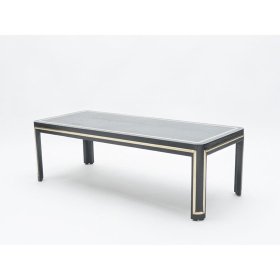 Image 1 of Table basse vintage Art déco en bois noir et laiton, 1940