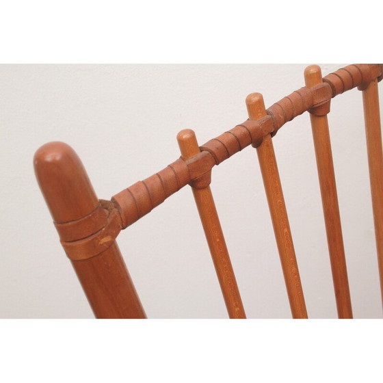 Image 1 of Fauteuil vintage en cerisier massif par Albert Haberer pour Fleiner, Allemagne 1950