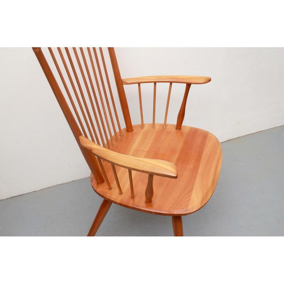 Image 1 of Fauteuil vintage en cerisier massif par Albert Haberer pour Fleiner, Allemagne 1950
