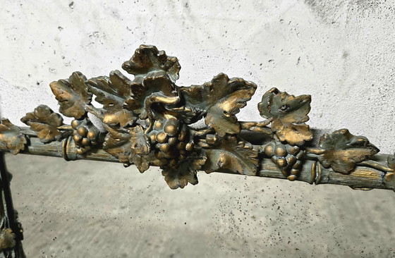 Image 1 of Grand Miroir Bois Et Stuc Patiné - Floral Époque 1900