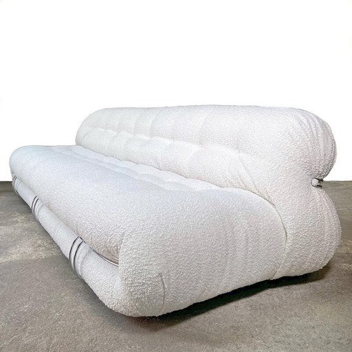 Canapé 4 places Soriana vintage en tissu de laine par Afra et Tobia Scarpa pour Cassina, 1970