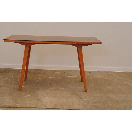Image 1 of Table basse vintage en hêtre et verre par Tatra Nabytok, Tchécoslovaquie 1960