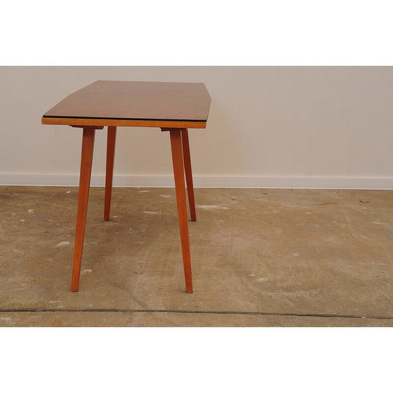 Image 1 of Table basse vintage en hêtre et verre par Tatra Nabytok, Tchécoslovaquie 1960