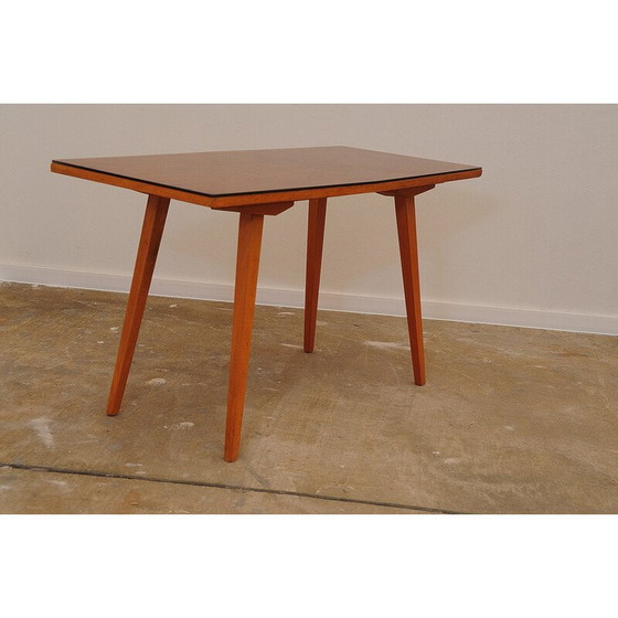 Image 1 of Table basse vintage en hêtre et verre par Tatra Nabytok, Tchécoslovaquie 1960