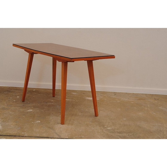 Image 1 of Table basse vintage en hêtre et verre par Tatra Nabytok, Tchécoslovaquie 1960