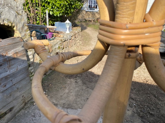 Image 1 of Porte Manteau Perroquet En Rotin Vintage 1970