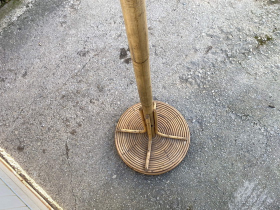 Image 1 of Porte Manteau Perroquet En Rotin Vintage 1970
