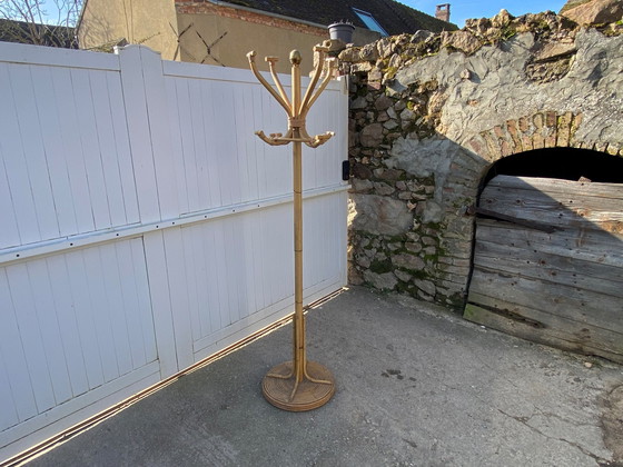 Image 1 of Porte Manteau Perroquet En Rotin Vintage 1970