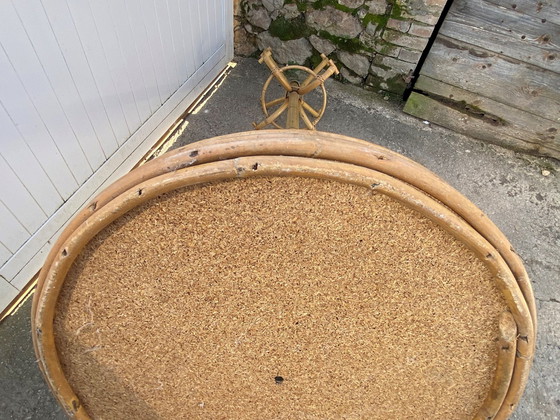 Image 1 of Porte Manteau Perroquet En Rotin Vintage 1970