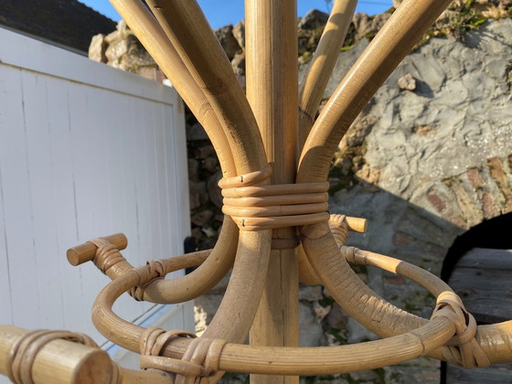 Image 1 of Porte Manteau Perroquet En Rotin Vintage 1970
