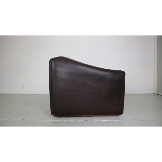 Image 1 of Canapé vintage 2 places "DS-47" en cuir de buffle marron foncé pour De Sede, Suisse 1970