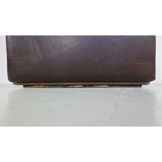 Image 1 of Canapé vintage 2 places "DS-47" en cuir de buffle marron foncé pour De Sede, Suisse 1970