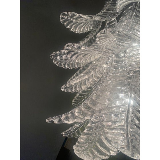 Image 1 of Lustre contemporain italien en verre de Murano transparent "Felci".