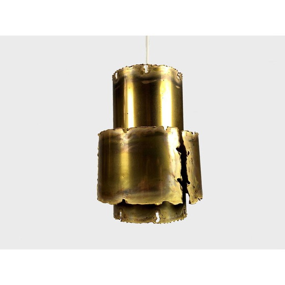 Image 1 of Ensemble de 3 lampes suspendues brutalistes vintage par Svend Aage pour Holm Sørensen, Danemark 1960